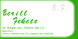 berill fekete business card